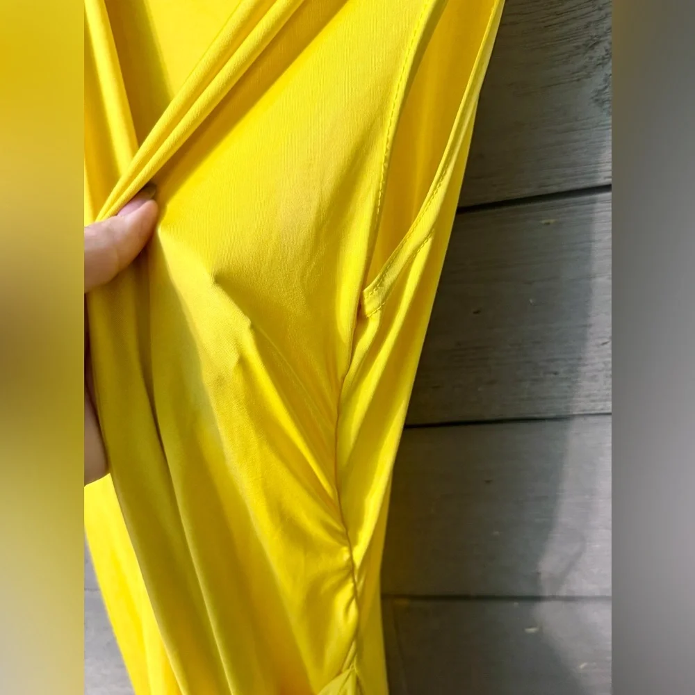 NWT Missguided Lime Slinky Drape Front Mini Dress Sz US/2 Sexy Cocktail Party - Picture 6 of 12